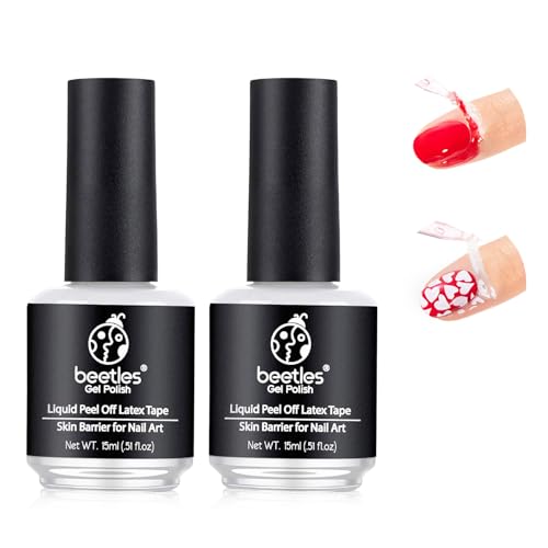 Beetles Gel Polish Liquid Latex for Nails - 2 Pack 15ml Peel Off Barrier for Nail Art & Manicure