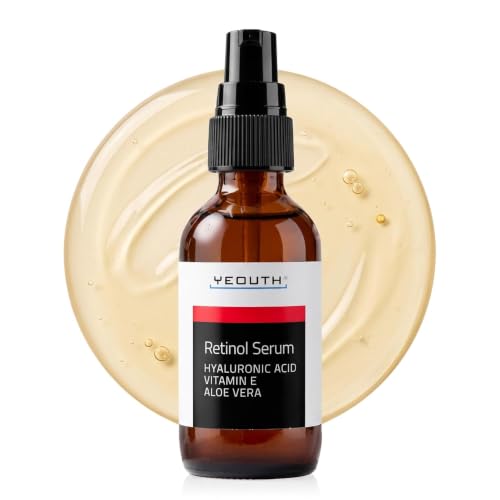 YEOUTH Retinol Serum for Face 1oz with Hyaluronic Acid & Vitamin E - Gentle Night Anti-Aging