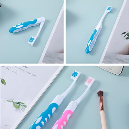 2-Pack Portable Folding Toothbrushes for Travel & Camping