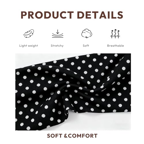 Aranya 5-Pack Polka Dot Headbands for Women - Vintage Style Hair Accessories