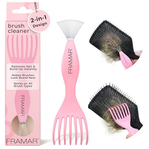 FRAMAR Hair Brush Cleaner Tool - Dual-Edge Design for All Brushes