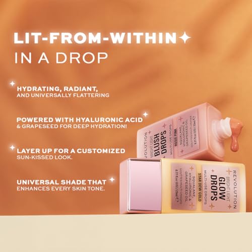 Revolution Beauty Bright Light Glow Drops - Hydrating Liquid Highlighter (2 Pack)