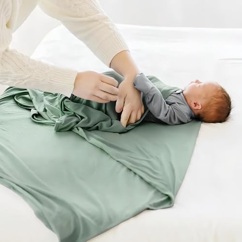 Soft Cotton Baby Receiving Blanket with Matching Beanie Set - Unisex Swaddle for Newborns