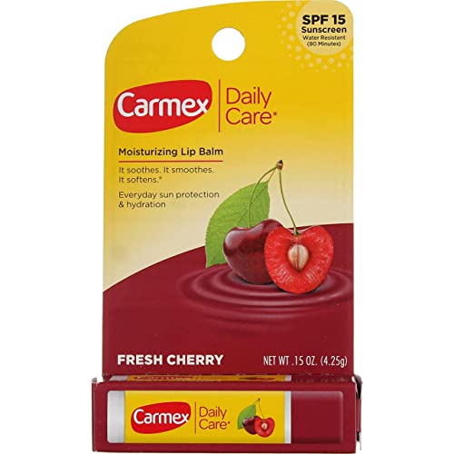 Carmex Cherry Lip Balm Stick SPF 15 - 0.15 oz (Pack of 6)