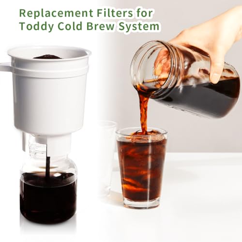 Reusable Coffee Filters for Toddy Cold Brew Maker - 8 Pack with 4 Stoppers