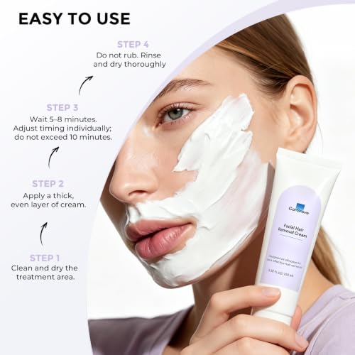 Facial Hair Removal Cream for Women - Painless & Gentle 3.38oz