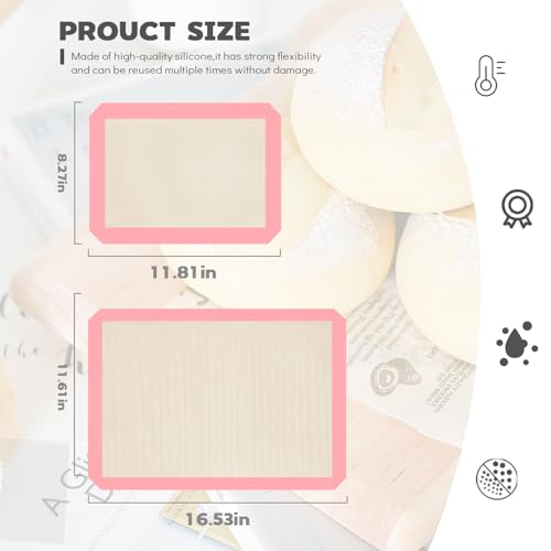 Silicone Baking Mat Set of 3 - Non-Stick & Easy to Clean