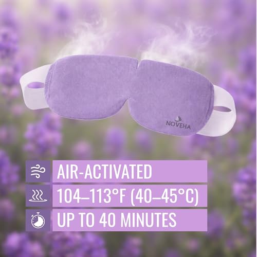 Noveha Lavender Self-Heating Steam Eye Mask - 30 Pack Warm Compress