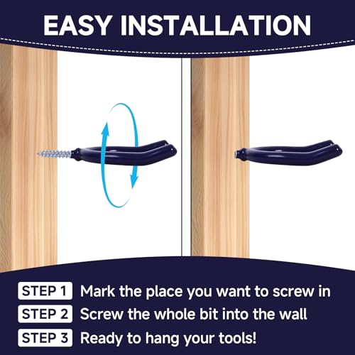 Heavy-Duty Steel U Hooks - 6 Pack Anti-Slip Garage Storage System
