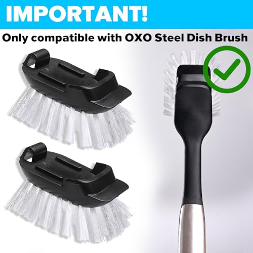 Dish Brush Refill Heads for OXO Steel Dish Brush - 4 Pack