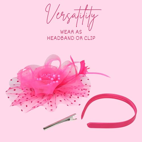 Pink Fascinator for Women - Derby, Church & Tea Party Accessory
