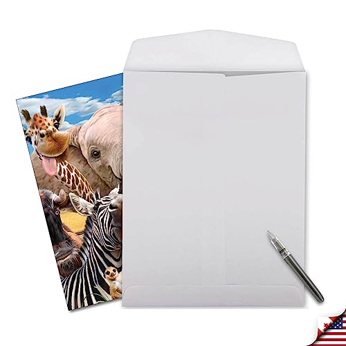 NobleWorks Jumbo Birthday Card - Funny Animal Group Selfie