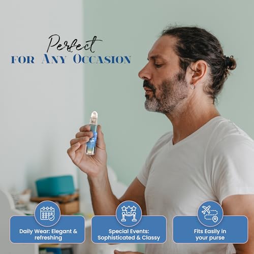 MOBETTER FRAGRANCE OILS Hues of Blue Light Light Body Oil for Men, 0.33 Fl Oz - Travel Size