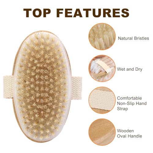 Natural Bristle Exfoliating Body Brush for Smooth Skin