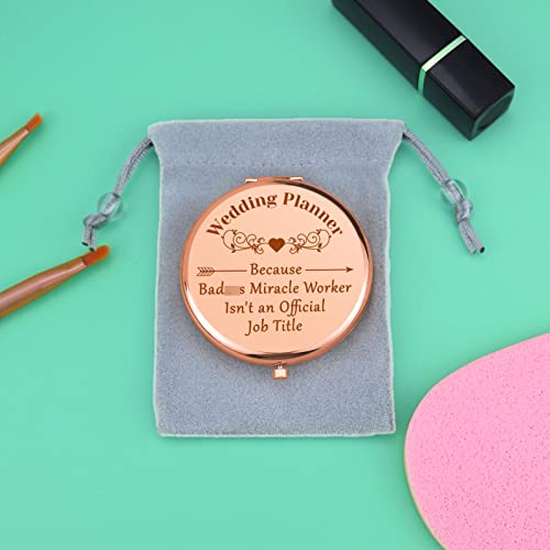 Mwphuy Wedding Planner Gift Compact Makeup Mirror for Wedding Coordinator - Thank You & Retirement Gift - For Wedding Planner