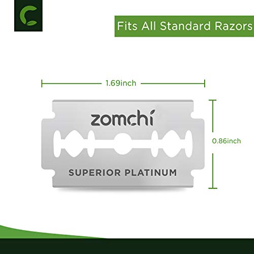 ZOMCHI Double Edge Razor Blades - 100 Count Platinum Stainless Steel