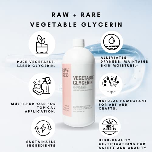 Food Grade Vegetable Glycerin 32 oz - Raw Plus Rare (Pack of 1, 32 Fl Oz)