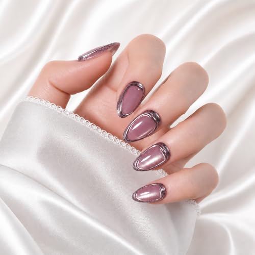 SXC Cosmetics Press On Nails X1 Series Short Almond 036 Amethyst Velvet