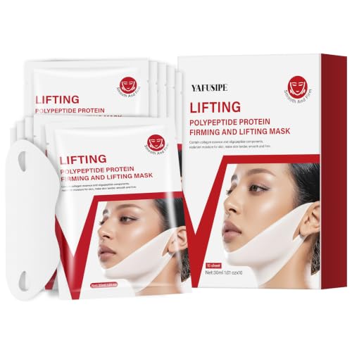 V Line Face Lifting Mask - 10 Sheets Chin Strap for Double Chin Reduction