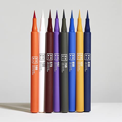 3INA Navy Blue Color Pen Eyeliner - Waterproof Liquid & Pencil, 14-Hour Wear