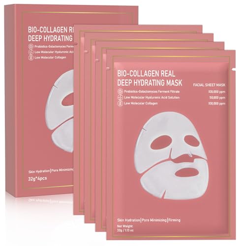Nityrliv Collagen Face Mask - 4 Pack Deep Hydrating Overnight Mask