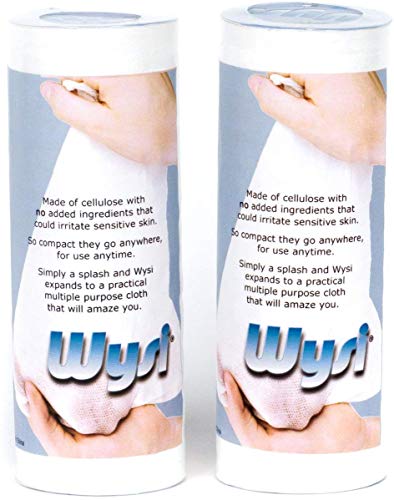 WYSI Multi-Purpose Expandable Cloths - 40 Natural Cellulose Wipes for Cleaning & Travel