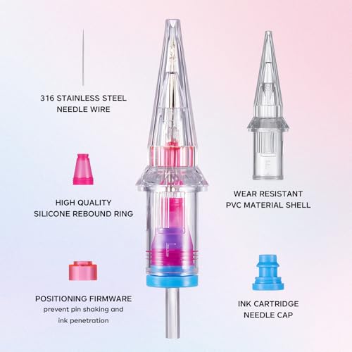 20pcs #12 Disposable Tattoo Needles - Standard Round Liner with Membrane Safety (1203RL)