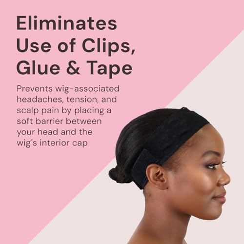 MILANO COLLECTION Wig Grip Band & 9 Nylon Caps Combo - Black