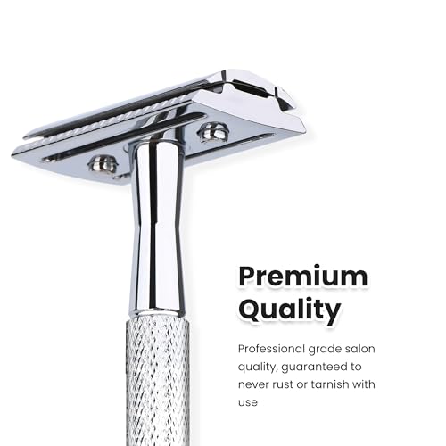 Keropy Safety Razor for Men - Single Blade with 10 Stainless Steel Blades