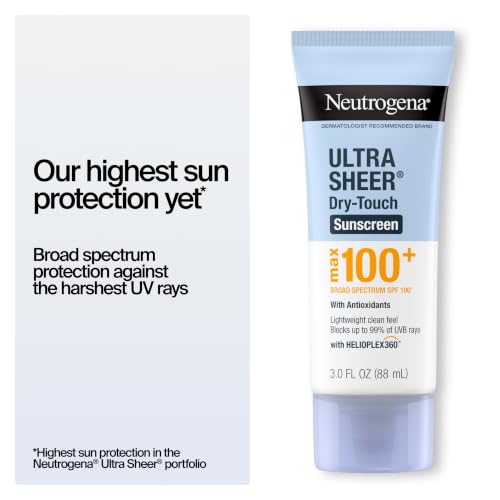 Neutrogena Ultra Sheer Sunscreen Lotion SPF 100+ - 3 oz, Lightweight & Non-Greasy
