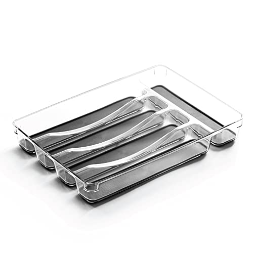 BINO 5-Slot Plastic Silverware Organizer for Kitchen Drawers