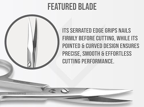 Curved Nail Scissors - Heavy Duty Stainless Steel Grooming Tool