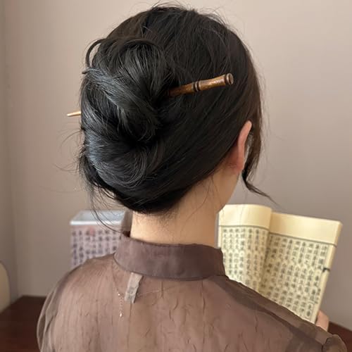 12 Pcs Vintage Bamboo Hair Sticks for Long Hair - Retro Chopsticks