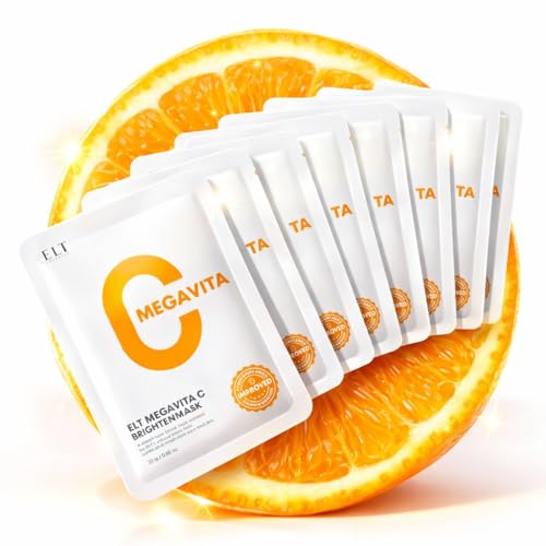 ELT Vita.C Vitamin C Sheet Mask 10 Pack - Brightening, Hydrating, Vegan Korean Face Mask
