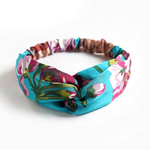 Boho Silk Satin Headbands for Women - 6 Pack Floral Hair Accessories