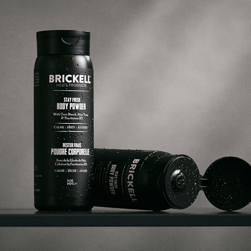 Brickell Men's Stay Fresh Body Powder, Talc-Free Mint, 5 oz