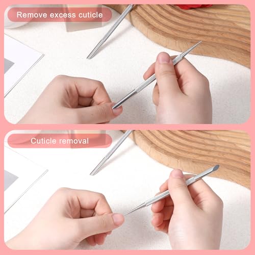 Stainless Steel Dual Ended Cuticle Remover Tool - 2 Pcs