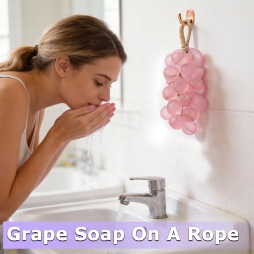 KUNAL Handmade Grapes Soap on a Rope – 2 Pack, Grapevine Cluster Design