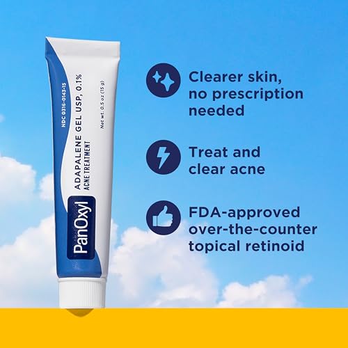 PanOxyl Adapalene 0.1% Leave-On Gel for Acne Treatment, 0.5 oz
