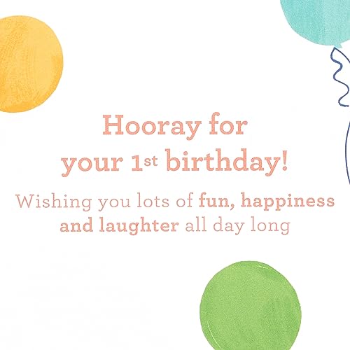 Papyrus 1st Birthday Card with Piggy & Balloons