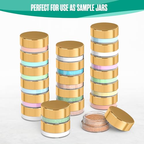 Houseables 3g Cosmetic Sample Jars - 50 Pack Mini Refillable Containers