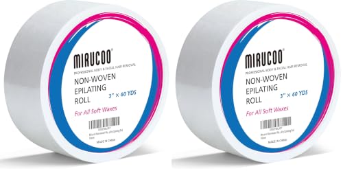 MIRUCOO Non-Woven Wax Strip Roll 3" x 60 Yards - Pack of 2, per-pack