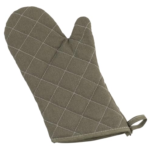 Winco 13-Inch Green Flame-Resistant Oven Mitt - 400°F Safe