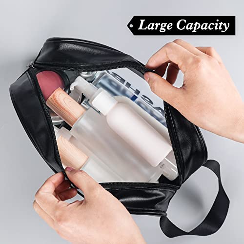 YuanCheng 4-Piece Waterproof PU Leather Travel Toiletry Bags Set