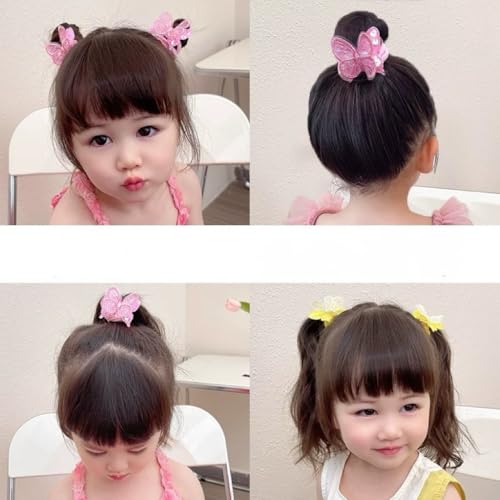 YYKITCHEN D Small Butterfly Hair Clips for Girls - 5 Colorful Ribbon Barrettes, Summer & Spring Hair Accessories
