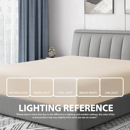 Twin Fitted Sheet - Luxury Soft Microfiber, 14" Deep Pocket, Wrinkle & Fade Resistant, Cream