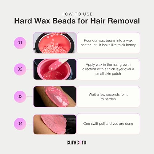 Curacoro Hard Wax Beads 500g - Mauve Jasmine for Medium to Coarse Hair Removal