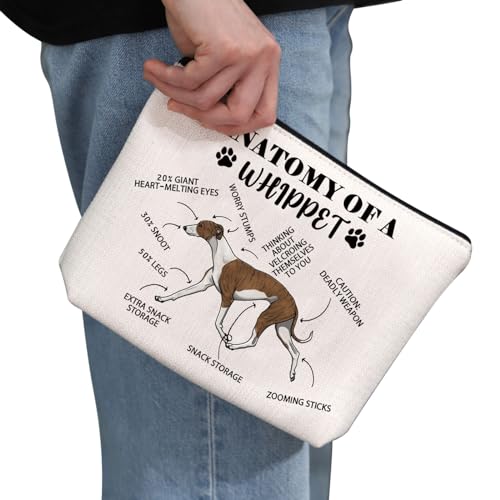 Anatomy Of Whippet Makeup Bag - Funny Gift for Dog Lovers