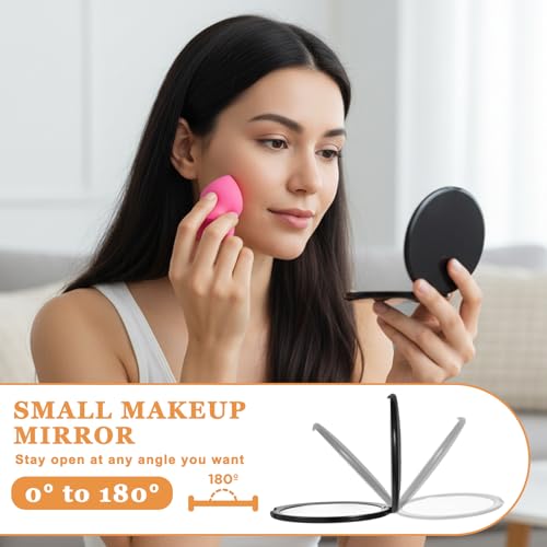 Gsbnjuy Double-Sided Compact Mirror with 20X Magnification for Travel & Purse