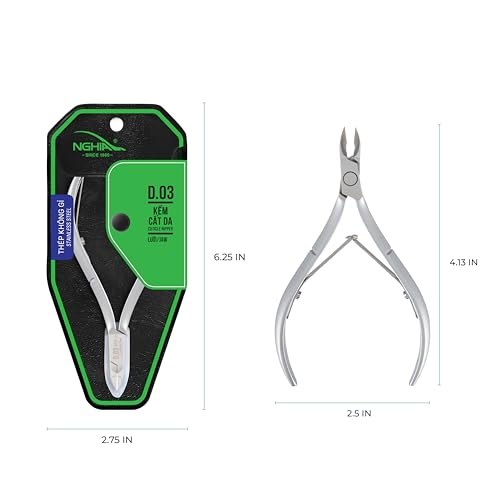 NGHIA D-03 Cuticle Nipper - Jaw 14 Stainless Steel Professional Nail Tool